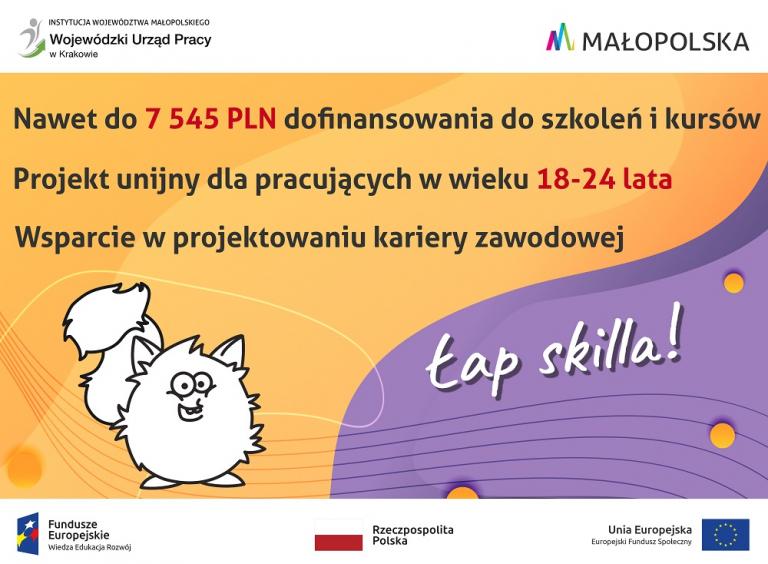 „Łap skilla!” – Rekrutacja do projektu Wojewódzkiego Urzędu Pracy w Krakowie nadal trwa! 