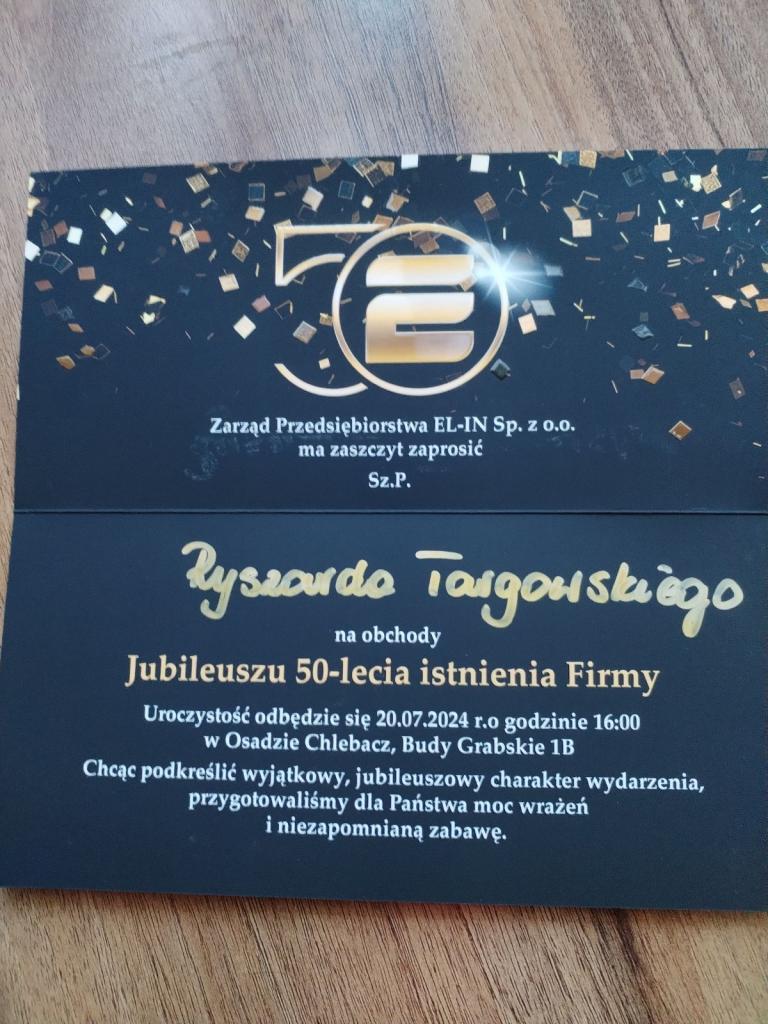 Jubileusz 50-lecia spółki budowlanej EL-IN z udziałem Komendanta Łódzkiej Wojewódzkiej Komendy OHP