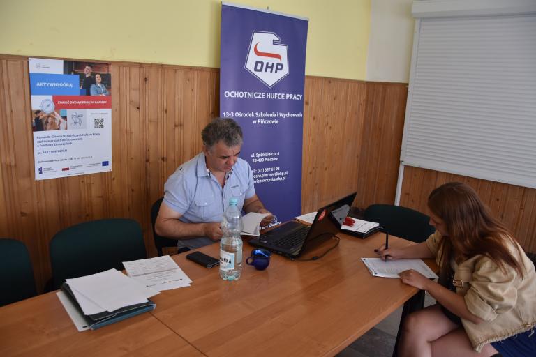 Zajęcia na ściance wspinaczkowej w Pińczowie