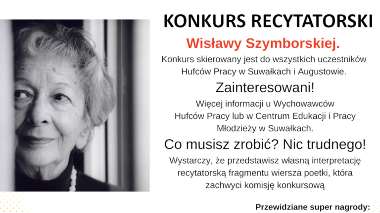 Suwałki: Start projektu - „Wisława Szymborska – znamy i recytujemy”