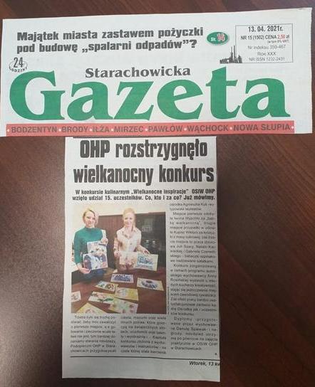 GAZETA  STARACHOWICKA O NASZEJ PLACÓWCE!
