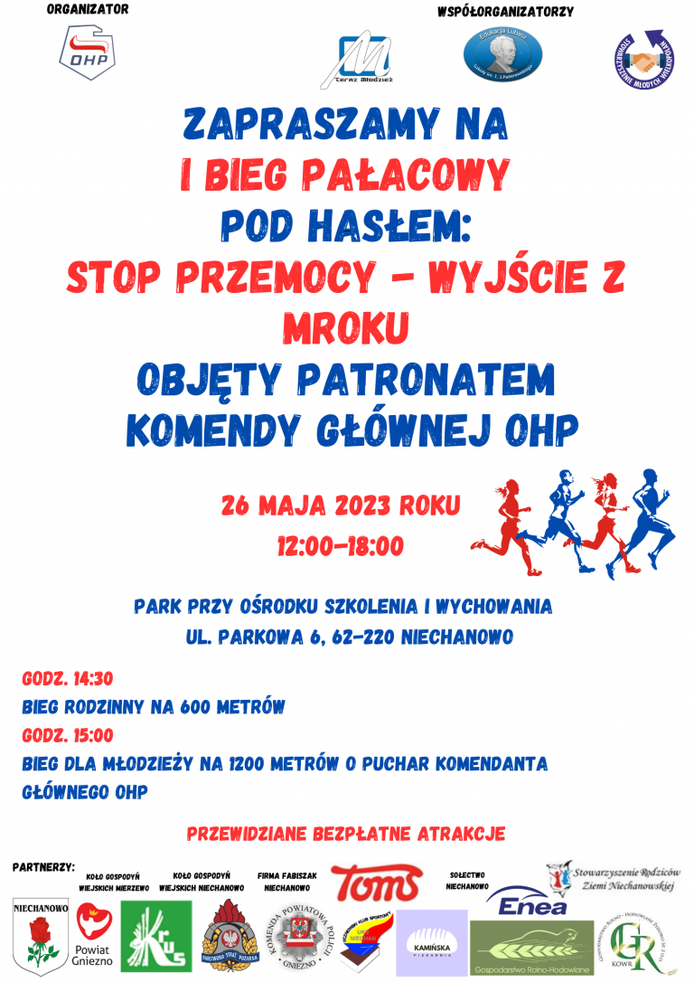 Zapraszamy na I Bieg Pałacowy