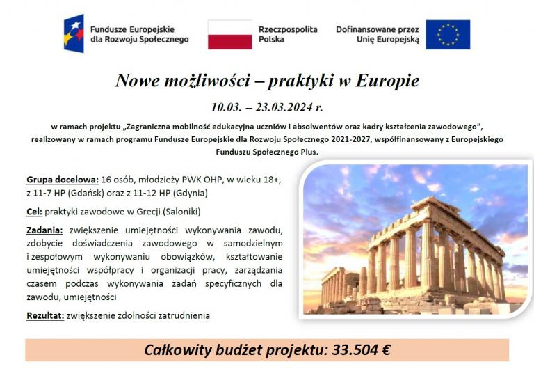 Nowe możliwości – praktyki w Europie