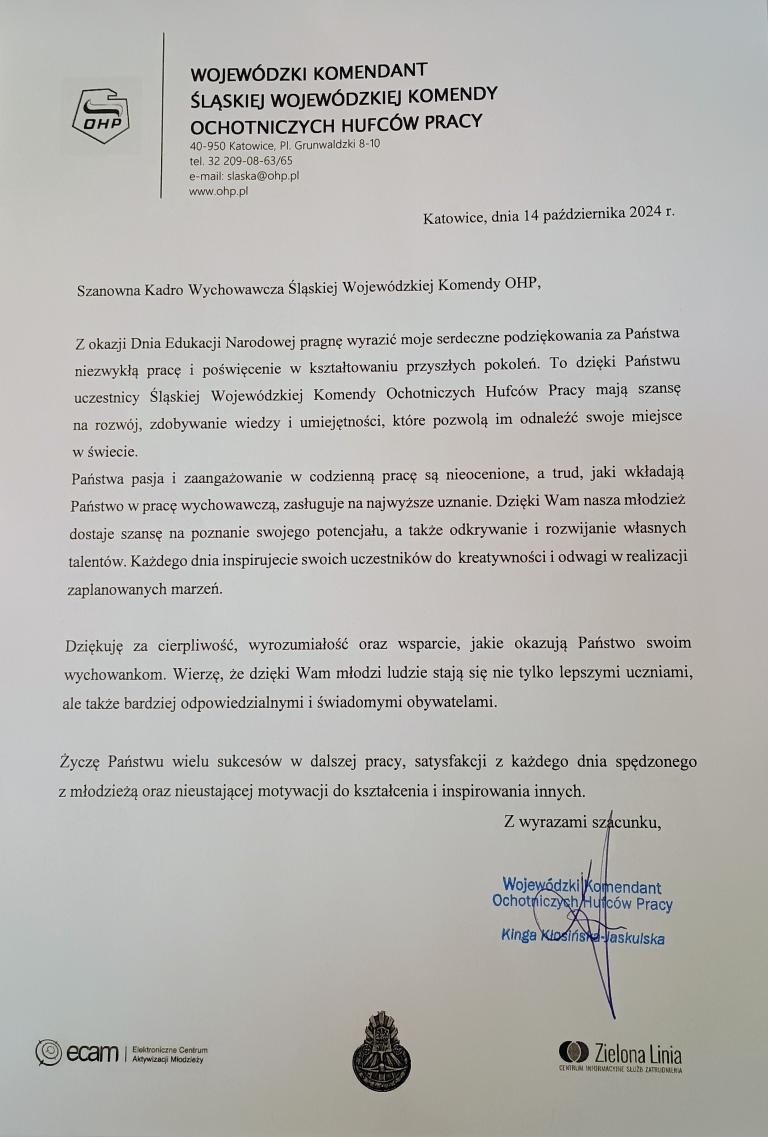 Życzenia z okazji Dnia Edukacji Narodowej