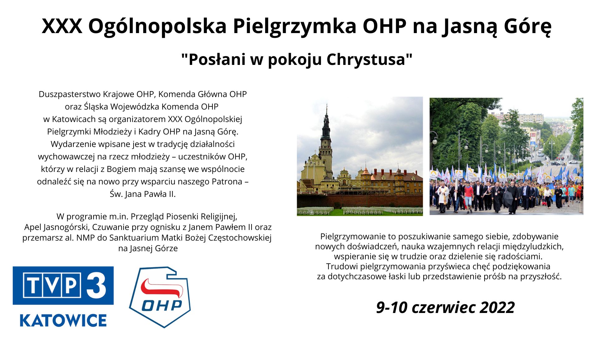  Plakat 2 XXX Ogólnopolska Pielgrzymka OHP na Jasną Górę