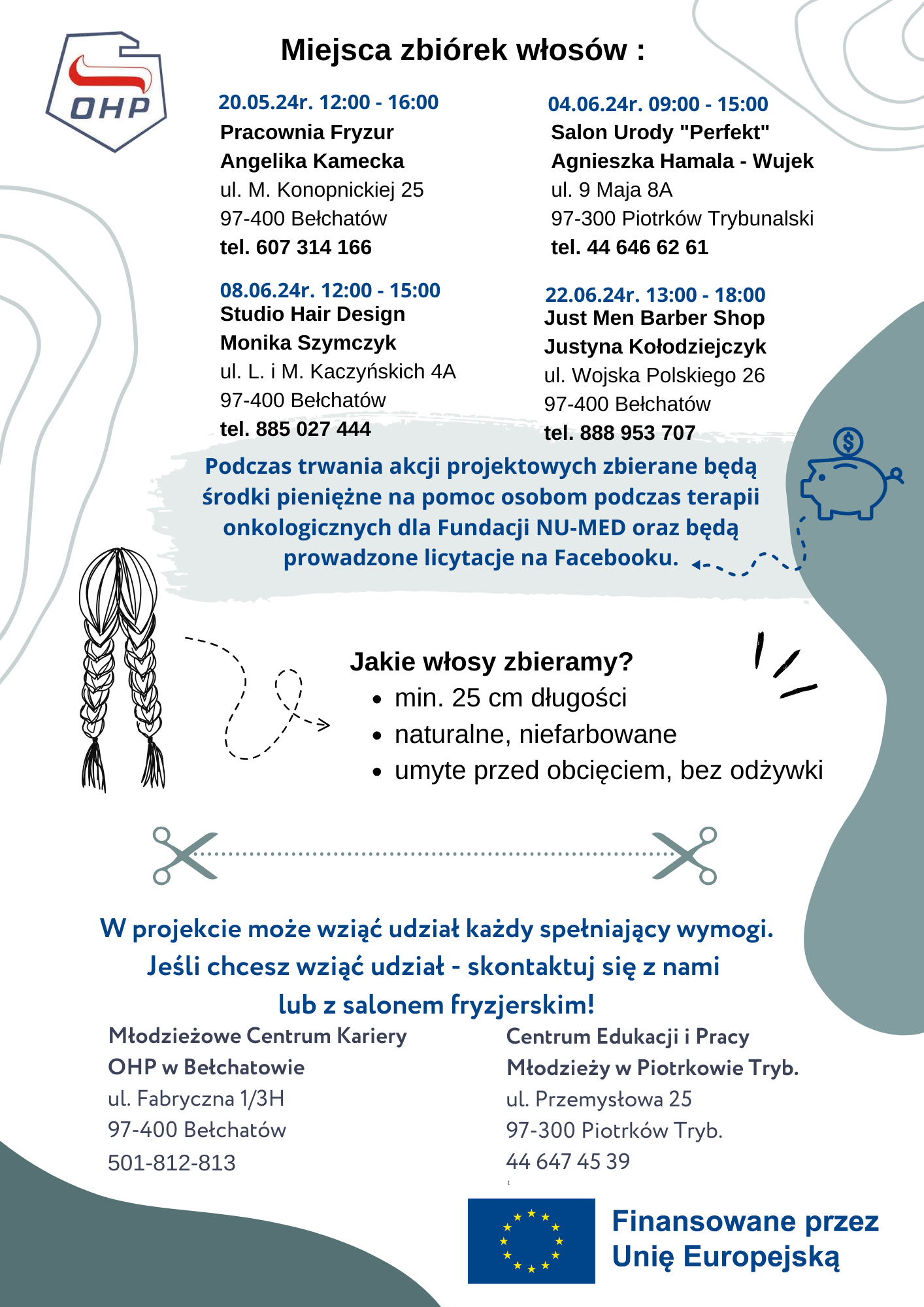 ulotka z numerami telefonów